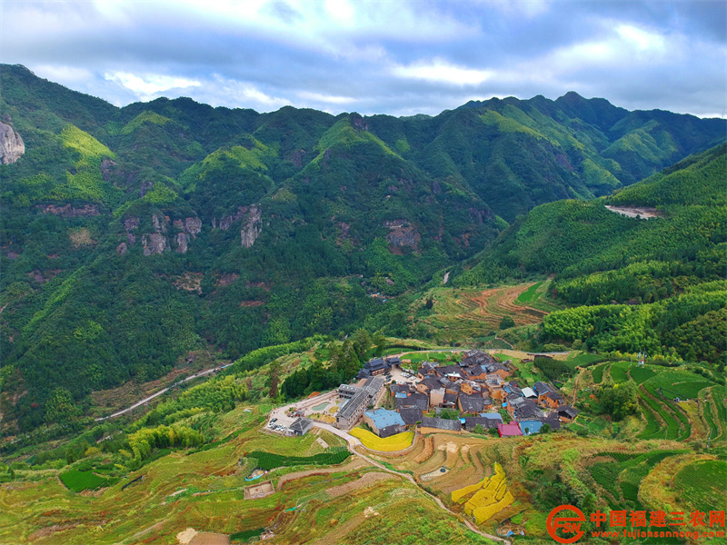政和县天村稠岭景区，稻田、民居、佛子山尽在眼帘。 (黄杰敏 摄）.jpg